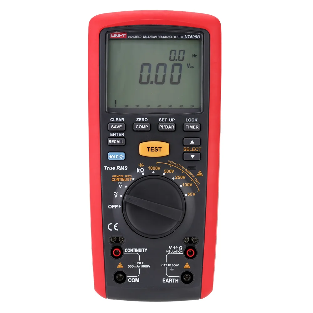UNI T UT505B Ручной цифровой тестер сопротивления изоляции AC/DC измерение напряжения 200