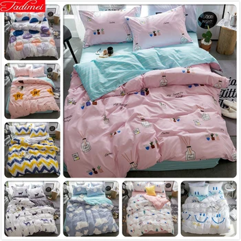 

Soft Cotton Kids Bedding Set 3pcs/4pcs Bed Linen Single Twin Queen King Size Duvet Cover 1.2m 1.35m 1.5m 1.8m Bedlinens 180x200