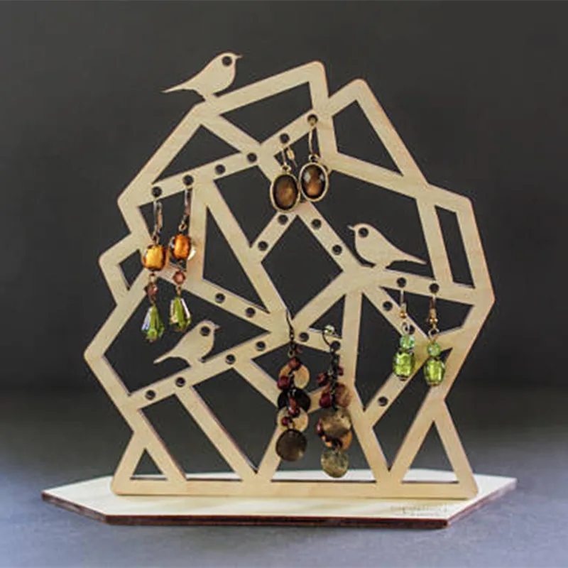 Birds Jewelry Stand Bird Jewellery Holder Storage Wood Display Earring