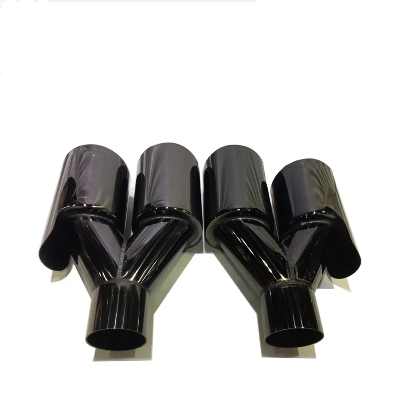 

2PCS INLET 61mm, OUTLET 90mm, TOP quality Car 304 Stainless Black Titanum Exhaust End Tips for BMW