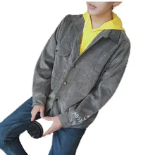 font b Men s b font Casual jackets 2017 cotton Retro Denim coats Corduroy Stand
