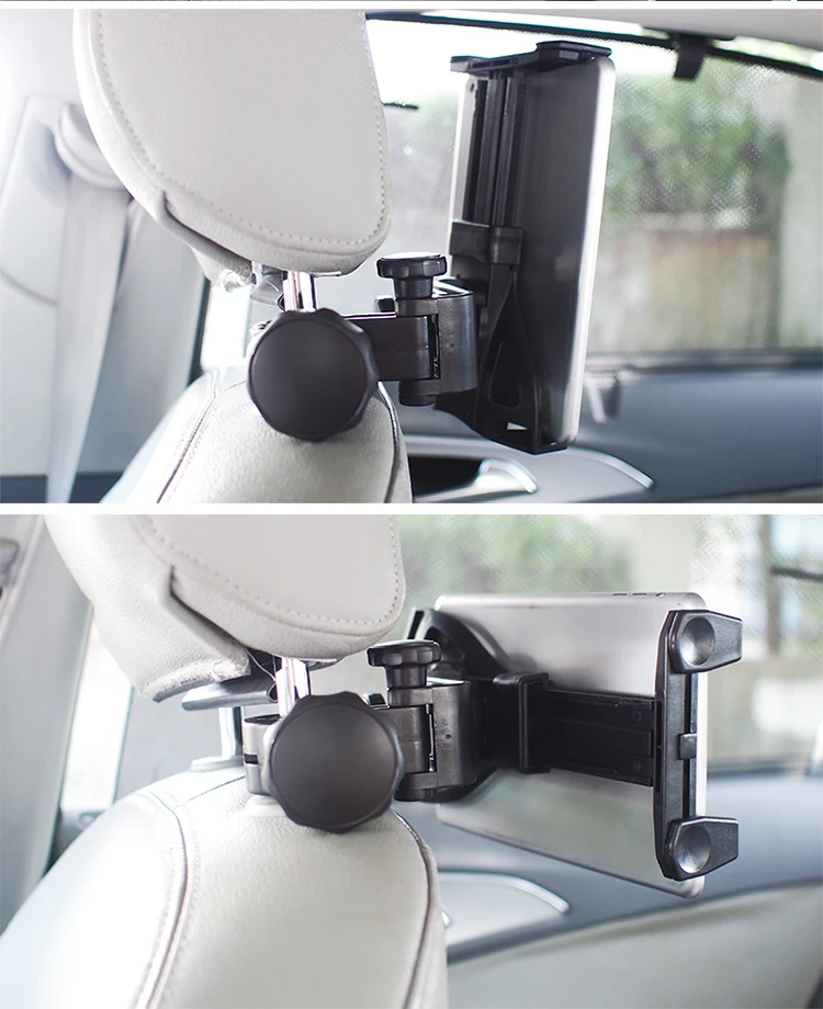 Универсальный держатель с крепежом на подголовник автомобиля с возможностью вращения на Настольный держатель для iPad 2/3/4 планшетный ПК gps держатель подголовника автомобиля-черный