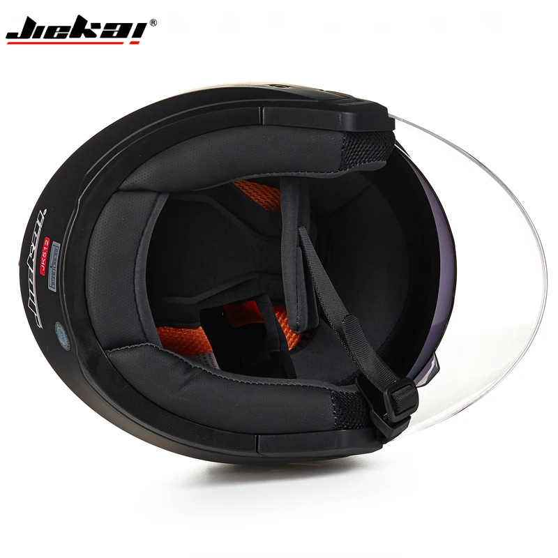 Настоящий мотоцикл Jiekai шлем унисекс скутер заездов Шлемы Casco Capacete с двойным объективом козырек мотоциклетный шлем