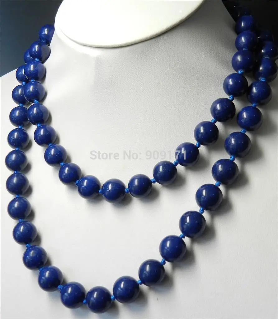 

Free Shipping>>8mm Blue Lapis Lazuli Round Beads Necklace Length: 32 Inches AAA