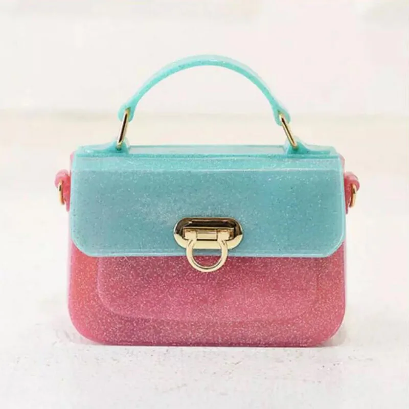 

Women Candy Jelly Bags Famous Brand plastic jelly tote Blue Shoulder Birthday Gift Hand Bags For ladiesTop Handle beach bag