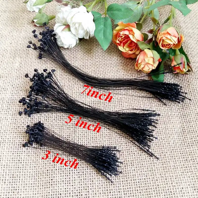 1000pcs/pack 3" 5" 7" black Garment Price Tag Barbs Security Loop snap Lock Plastic Tag Fastener Hang Ties