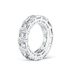 LESF роскошные женские микро Pave 8 Ct 3A циркониевое кольцо из стерлингового серебра 925 Юбилей обручальные кольца принимает Частный заказ - Цвет основного камня: White Gold Plated