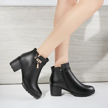 

Winter New Women'S Boots Thick Velvet Warm Women Cotton Boots Soft & Comfortable Non-Slip Nice Women'S Boots Mother Shoes Female