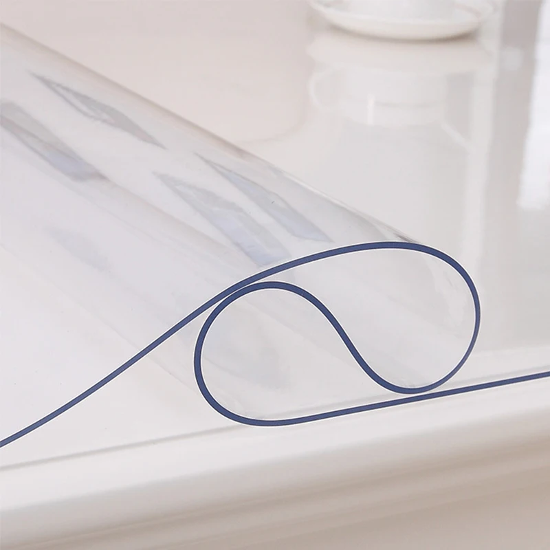 1PC PVC Waterproof Tablecloth Home Textile Kitchen Table Cover Oil cloth Soft Glass Tablecloth Thickness 1mm