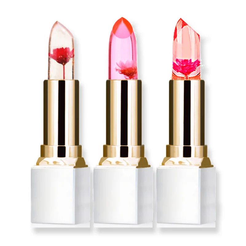 

Transparent Floral Jelly Lipstick Temperature Color Change Long-lasting Moisturizer Jelly Lip Balm Tool For Makeup Tool