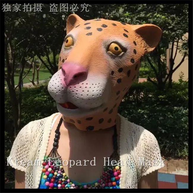 

Promotional Realistic High-quality Fancy Costume Latex Leopard Head Mask Animal Full Head Leopard Mask Tiger Face Head Mask toy