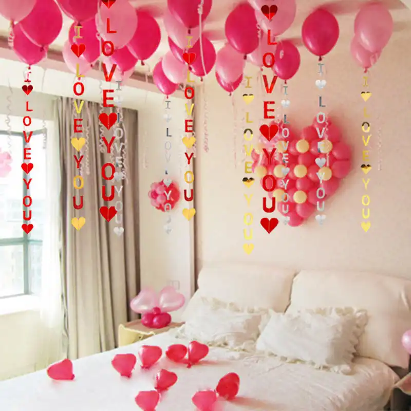 1pc 110cm I Love You Paper Letter Banner Garland For Wedding Party Decoration Proposal Balloon Pendant Valentine Day Supplies 8z