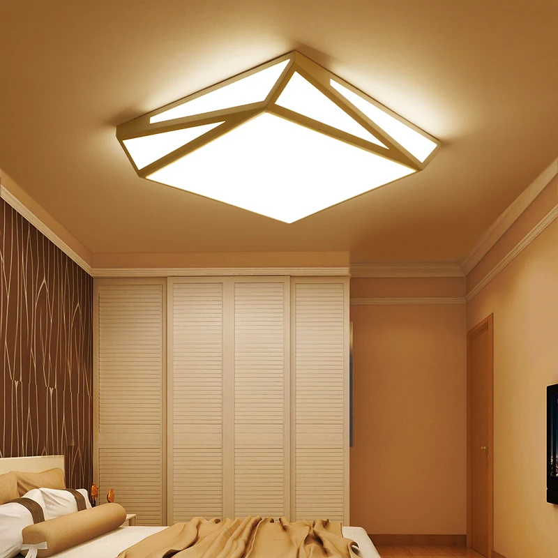 

A1 Simple fashion personality Creative geometry ceiling light simple modern led square living room ZA MZ24