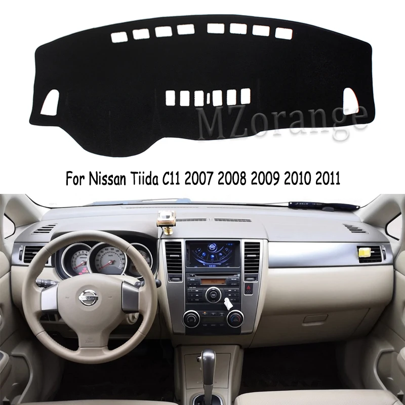 Для Nissan Tiida C11 2007 2008 2009 2010 2011 автомобильный коврик на приборную панель солнцезащитный тент приборная панель Крышка приборная прокладка для инструмента платформа