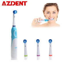 AZDENT Rotating Electric Toothbrush Battery Operated with 4 Brush Heads Oral Hygiene Health Products No Rechargeable