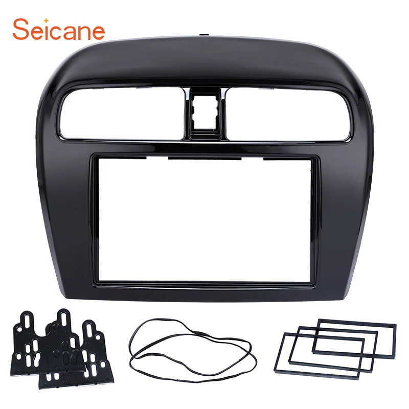 

Seicane 2Din Car Radio Fascia DVD Player Trim Installation Kit Audio Frame Refitting Dashboard For 2012 Mitsubishi Mirage