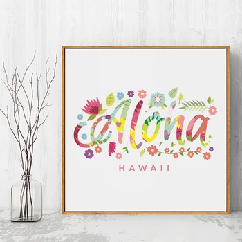 

Modern Canvas Print Painting Poster Of Watercolor Tropical Flower Plant,Aloha Hawaii Wall Art Picture For Home Decoration,LZ363