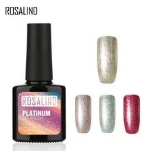 ROSALIND гель 1S 10 мл J01-24 лак для ногтей мерцающий верхнее Базовое покрытие необходимое для нейл-арта Платиновый УФ светодиодный Блеск Стойкий Гель-лак