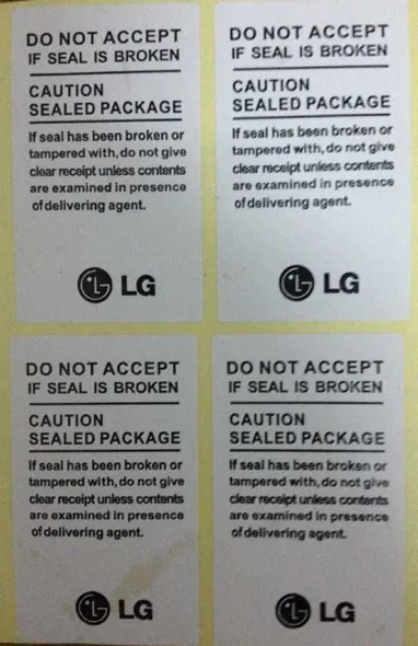Adesivo para lg Etiqueta para lg Caixa de Vedação Lote Alta Qualidade Selo Etiqueta F100 F180 F200 g1 g2 Nexus Pacote Tira 100 Pçs - 3 100 pçs lote alta qualidade adesivo para