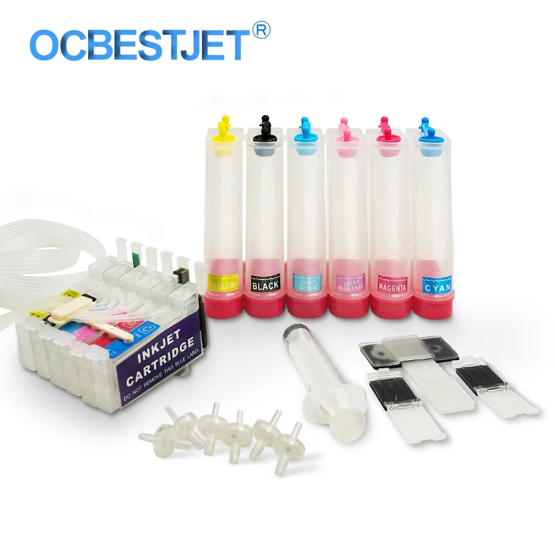 Goedkoop T0851N T0856N Continue Inkttoevoer Systeem Voor Epson Stylus Photo 1390 T60 R330 Printer CISS T0851N Inktcartridge 6 Kleuren Set
