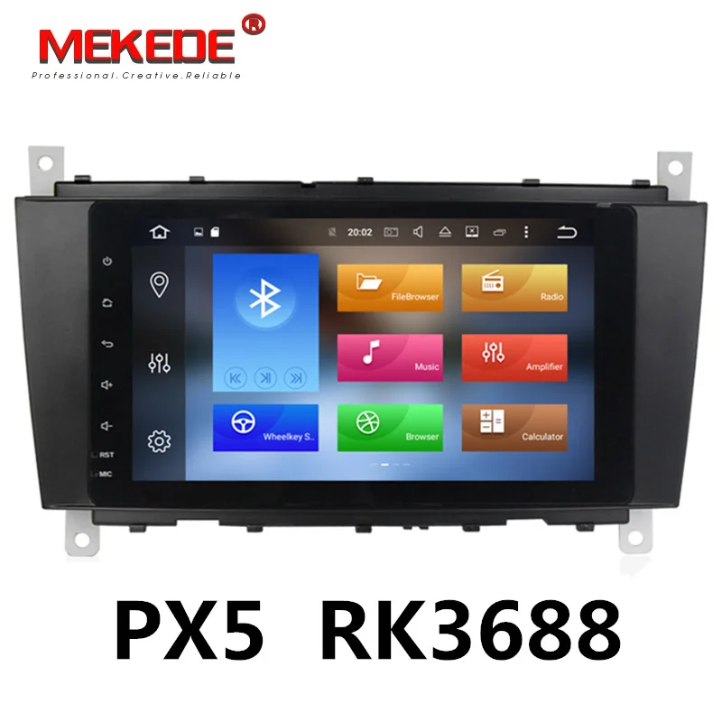 Perfect PX5 Android 8.0 Car Radio GPS Navigation for Mercedes Benz C Class W203 2004-2007 c200 C230 C240 C320 C350 CLK W209 2005 player 1