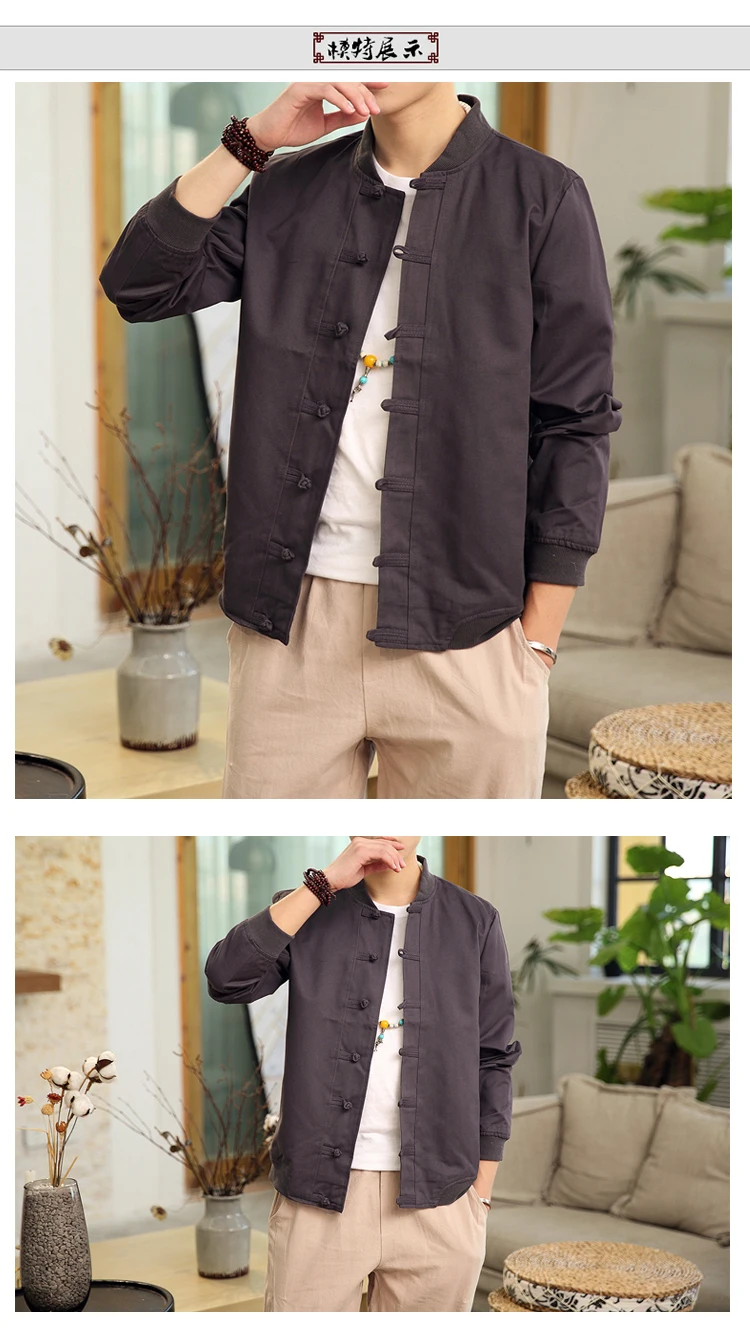 New Spring Bomber Jacket ArmyGreen Chinese Style Men Jackets Cotton Casual Shirt Coats Traditional Clothes chaqueta hombre