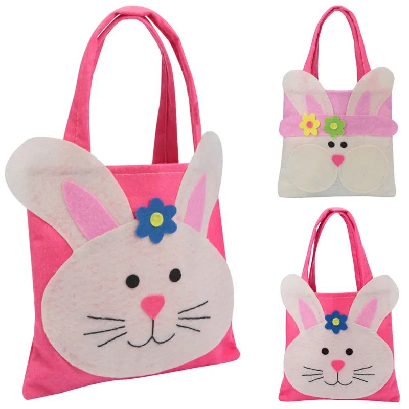 FunPa Lovely Easter Gift Bag Cute Rabbit Pattern Easter Gift Cloth Tote