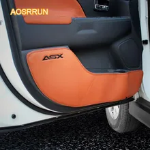 AOSRRUN cuoio Reale zerbino zerbino porta border protection cuscino accessori Auto copertura Per Mitsubishi ASX 2018 4/pcs