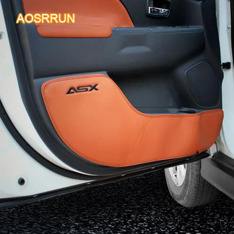 AOSRRUN натуральная кожа дверной коврик защитная подушка для двери автомобильные