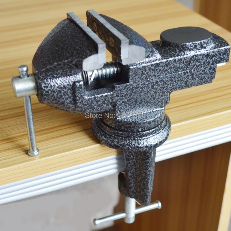 

360 degrees adjustable household small hardwear tools bench vise steel made 50mm max jaw opening table vice in black