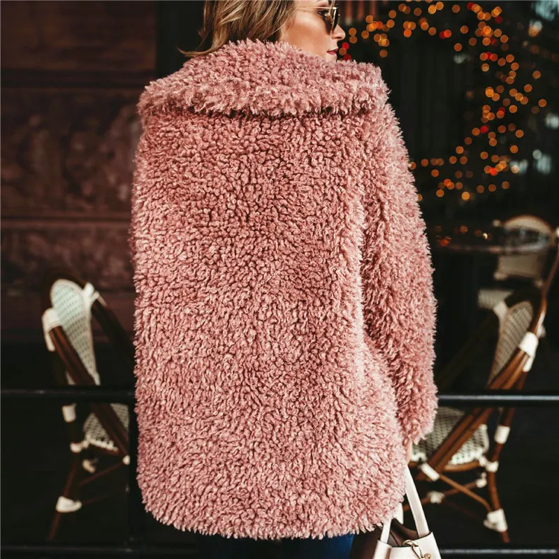 Женский зимний флисовый свитер из искусственного меха, пушистый длинный кардиган с подкладкой, пальто высокого качества, Теплые Топы, зимние свитера