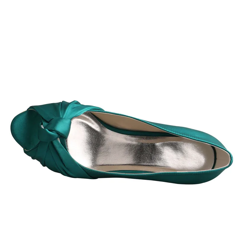 Венера приманки ручной работы узел оливково-зеленый туфли для выпускного вечера свадебные на низком каблуке с открытым носком