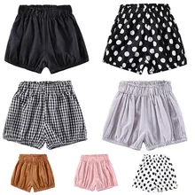 Летние детские шорты для маленьких девочек мягкие повседневные облегающие шорты шаровары с высокой талией Новое поступление, модная детская одежда