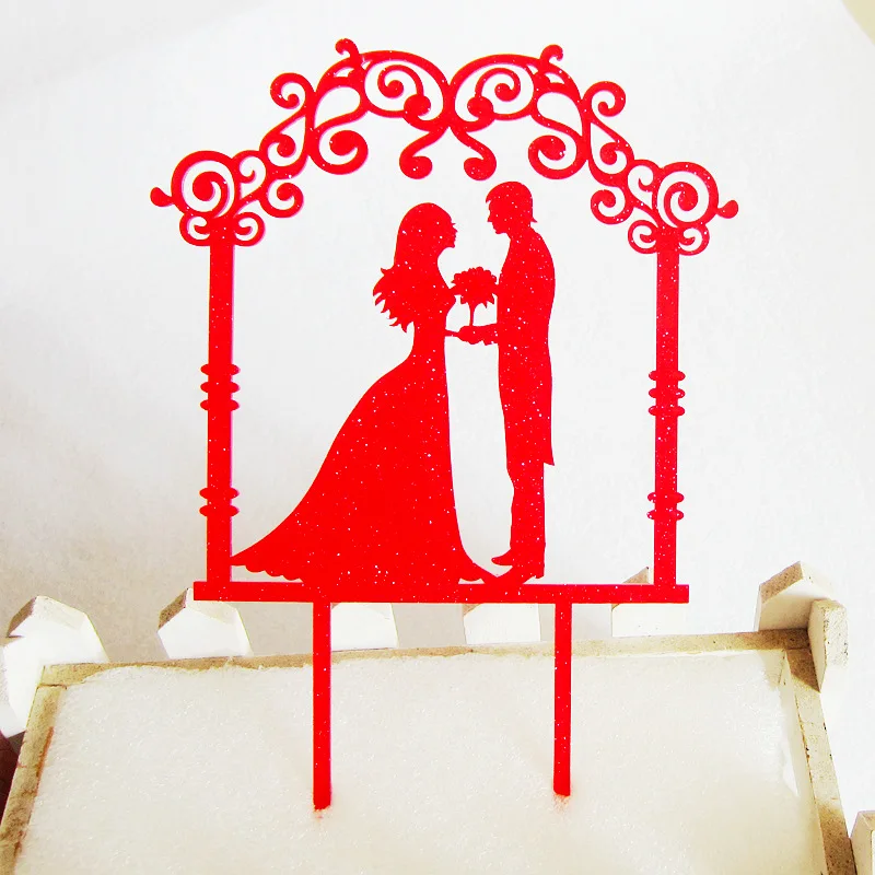 Одиночная любовь свадьба Mr& Mrs торт флаг Топпер золотые красные акриловые флажки для торта для свадьбы юбилей вечерние декор для выпечки торта