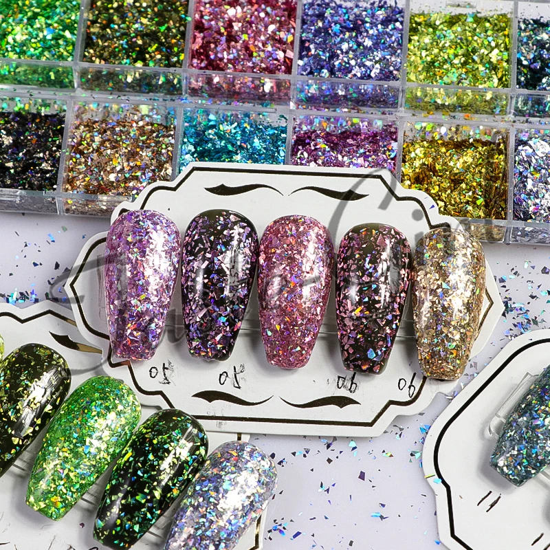 12 شبكات/مجموعة هولو غير النظامية حورية البحر الملونة الليزر مسمار رقائق 3D مسمار الفن بريق هلام البولندية مانيكير DIY ديكور الترتر 12 شبكات/مجموعة هولو غير النظامية حورية البحر الملونة الليزر مسمار رقائق 3D مسمار الفن بريق هلام البولندية مانيكير DIY ديكور الترتر