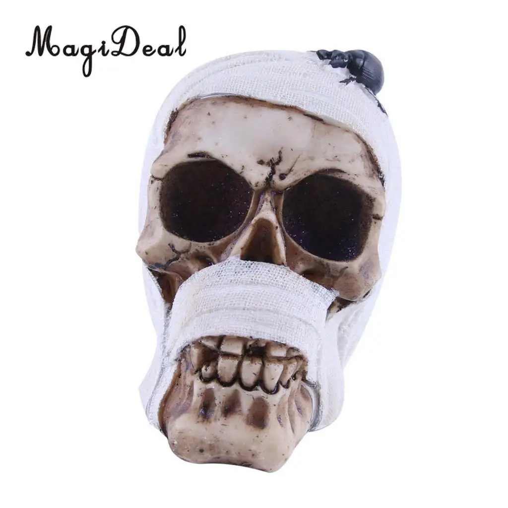 Collectable Resin Human Skull Skeleton Head for Desktop Shelf Display Decoration, 10 Styles