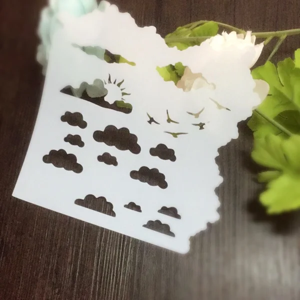 Облако солнце чайки Скрапбукинг инструмент карточка DIY альбом Маскировка спрей