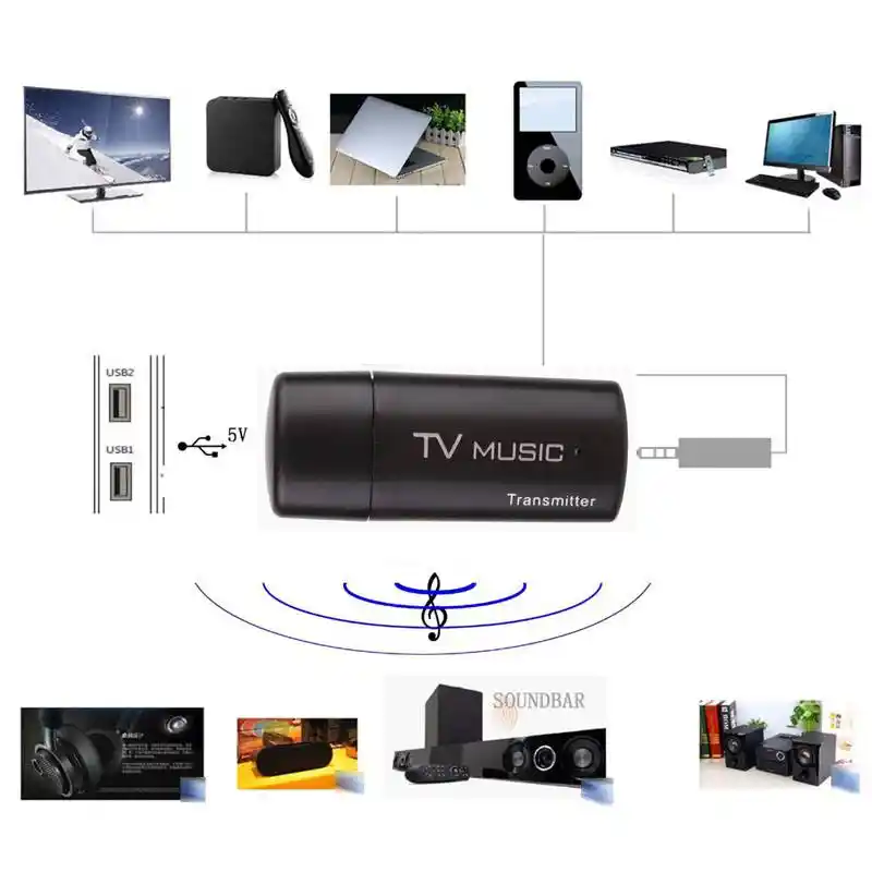 USB Bluetooth передатчик мини адаптер 2 1 беспроводной аудио музыка стерео передача