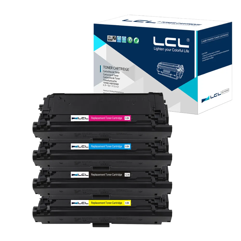 

LCL 508X 508A CF360A CF360X CF361X CF362X CF363X (4-Pack) Toner Cartridge Compatible for HP LaserJet M552dn M553dn M553n