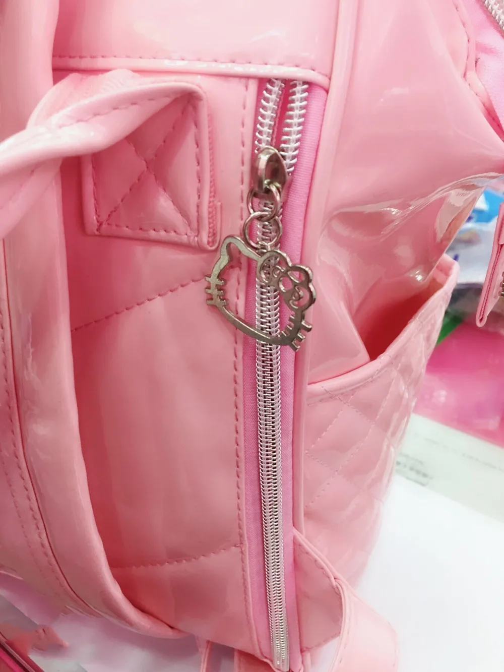 HelloKitty портативный рюкзак повседневный с ПУ глянцевый двойного назначения дорожная сумка XW-9027