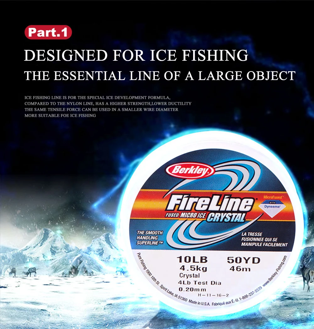 Berkley Fireline 46m Ice Fishing Braided Line Transparent - Finish-Tackle