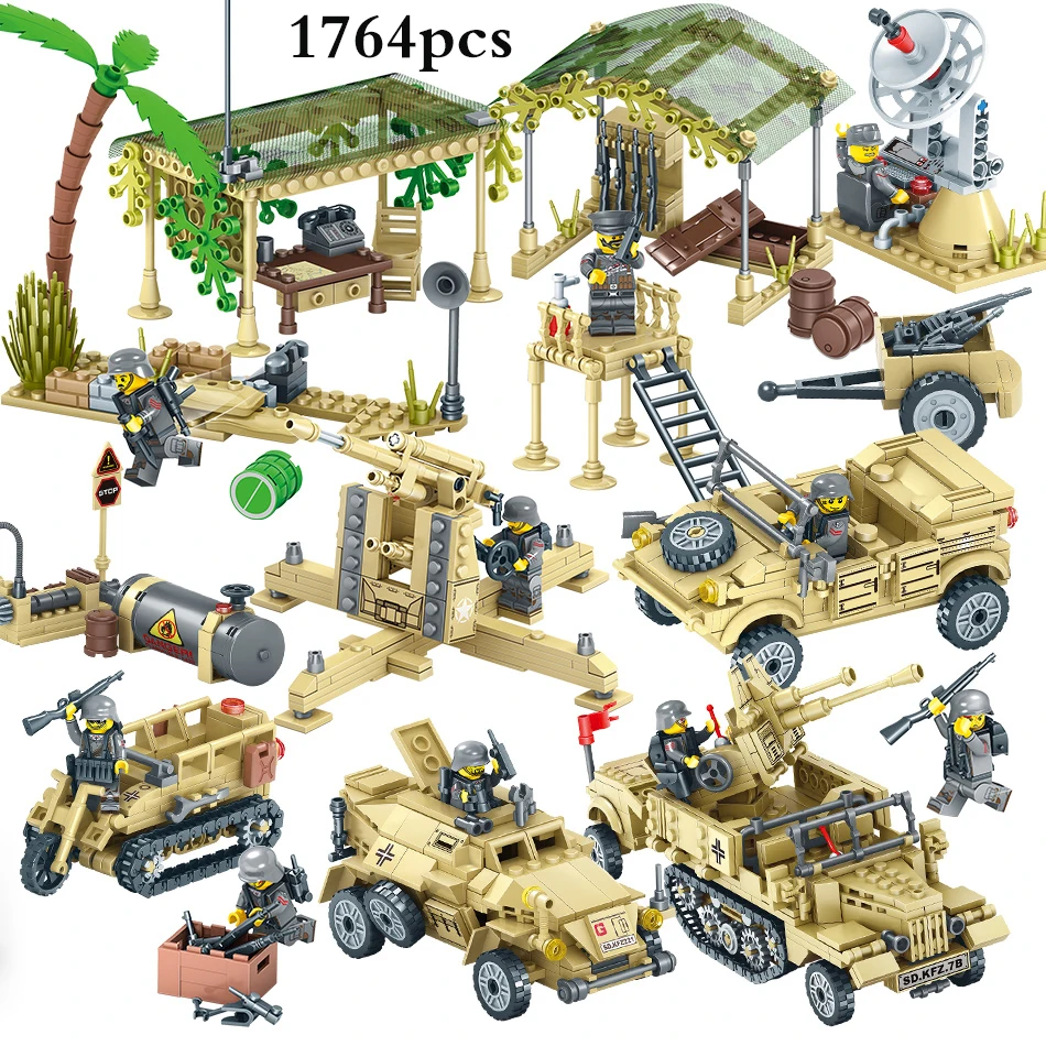 4 in 1 Military Field Tank Soldier Figures Building Blocks Compatible Legoed Army WW2 Weapon Gun Bricks Toys For Child Boy Gift 4 in 1 Military Field Tank Soldier Figures Building Blocks Compatible Legoed Army WW2 Weapon Gun Bricks Toys For Child Boy Gift