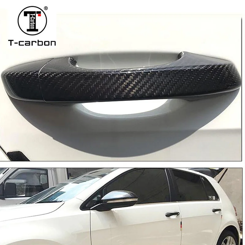 

Carbon Fiber Auto Door Handle Knob Exterior Trim Covers For Volkswagen golf 6 Passat GranLavida Scirocco For Touareg 2010-2018