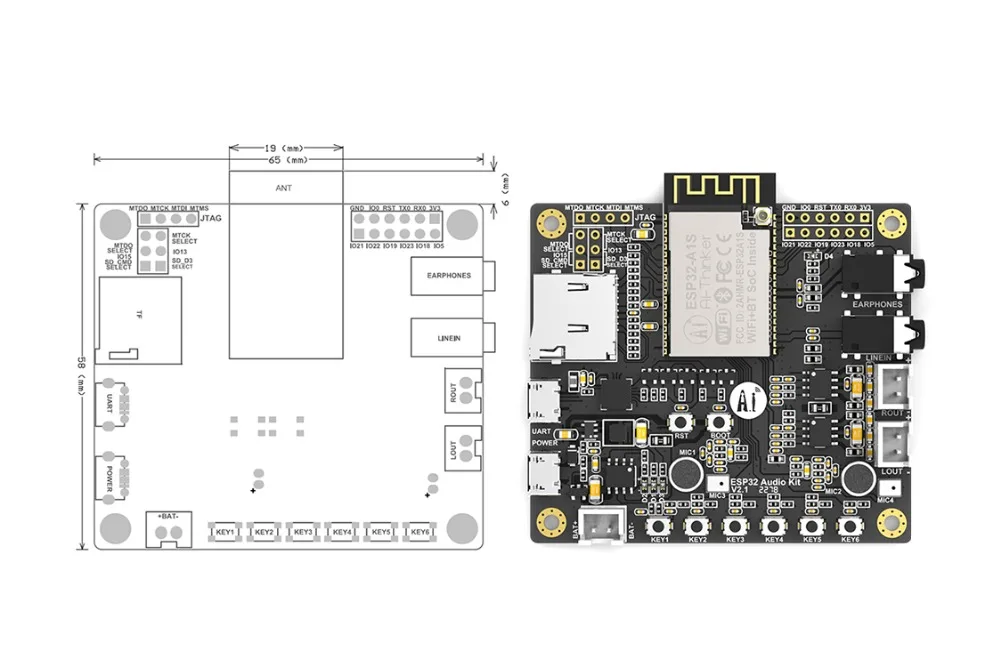 Плата разработки аудио ESP32 Wi Fi модуль Bluetooth двухъядерный процессор с низкой