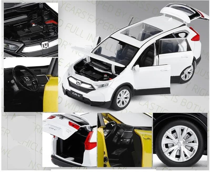 High simulation 1:32 scale pull back Honda CRV alloy car,6 open door music flash car model toys,metal diecast, free shipping