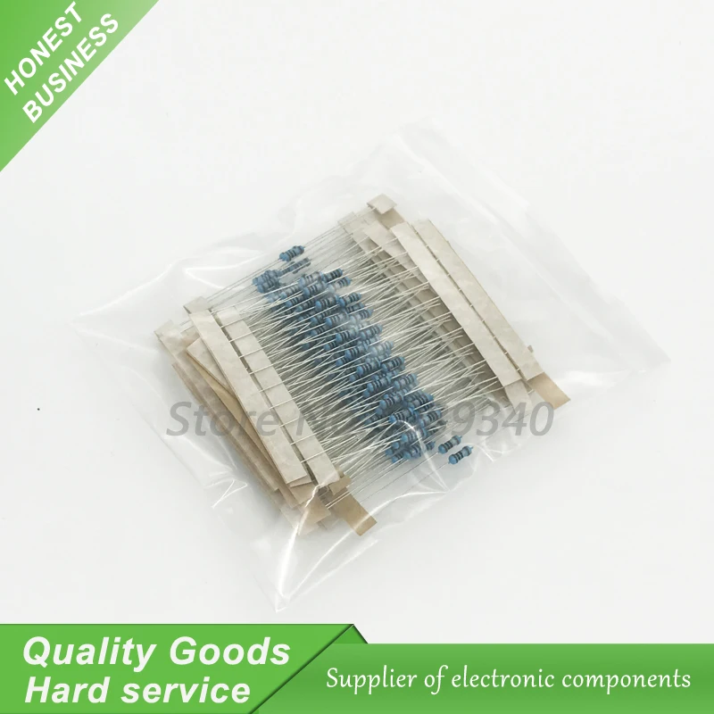 

30values each 20pcs =600pcs Metal Film Resistor Assorted Kit 1% 1/4W 10 Ohm -1M Ohm 10R 22R 47R 100R 200R 1K 2K 10K 100K 220K