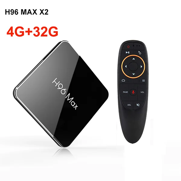 H96 max X2 ТВ приставка Android 8,1 4 Гб оперативной памяти, 64 Гб встроенной памяти, коробка H.265 4 K 1080 p USB3.0 Декодер каналов кабельного телевидения Google Voice Управление android tv H96 maxX2 - Цвет: 4GB 32GB