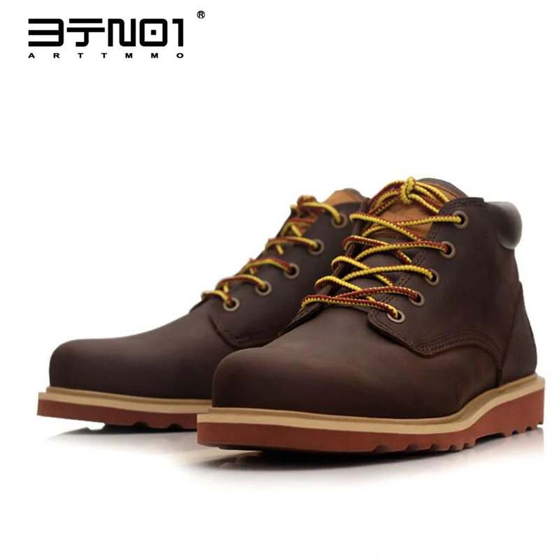

Waterproof !! Man Retro Rainning Martin Boots Round Toe Work Safety Soldiers Ankle Boots Winter Men Shoes