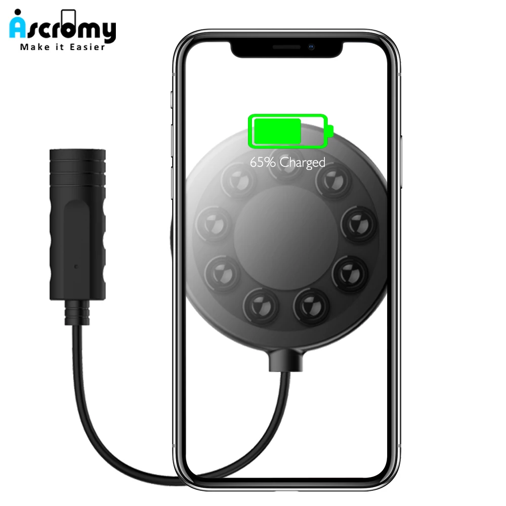 Беспроводная зарядная мини присоска Ascromy для iPhone XS Max Xr X 8 8Plus Samsung S9 S8 Быстрая