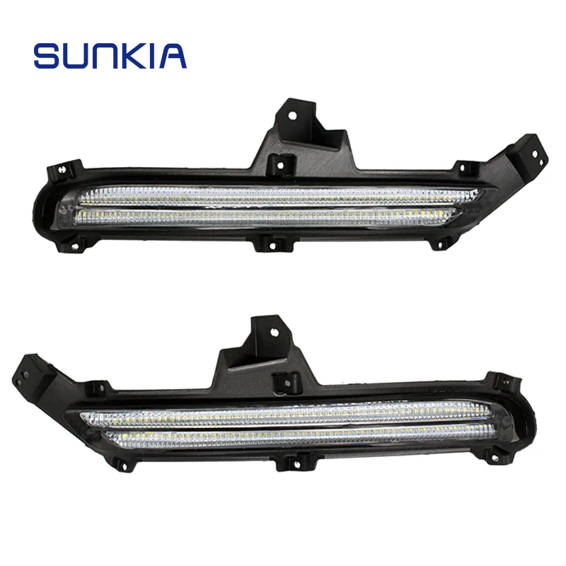 2Pcs/Set SUNKIA for KIA RIO K2 2016 2017 2018 DRL Daytime Running Light Fog Lamp with Turn Signal Day Light Free Shipping 2Pcs/Set SUNKIA for KIA RIO K2 2016 2017 2018 DRL Daytime Running Light Fog Lamp with Turn Signal Day Light Free Shipping